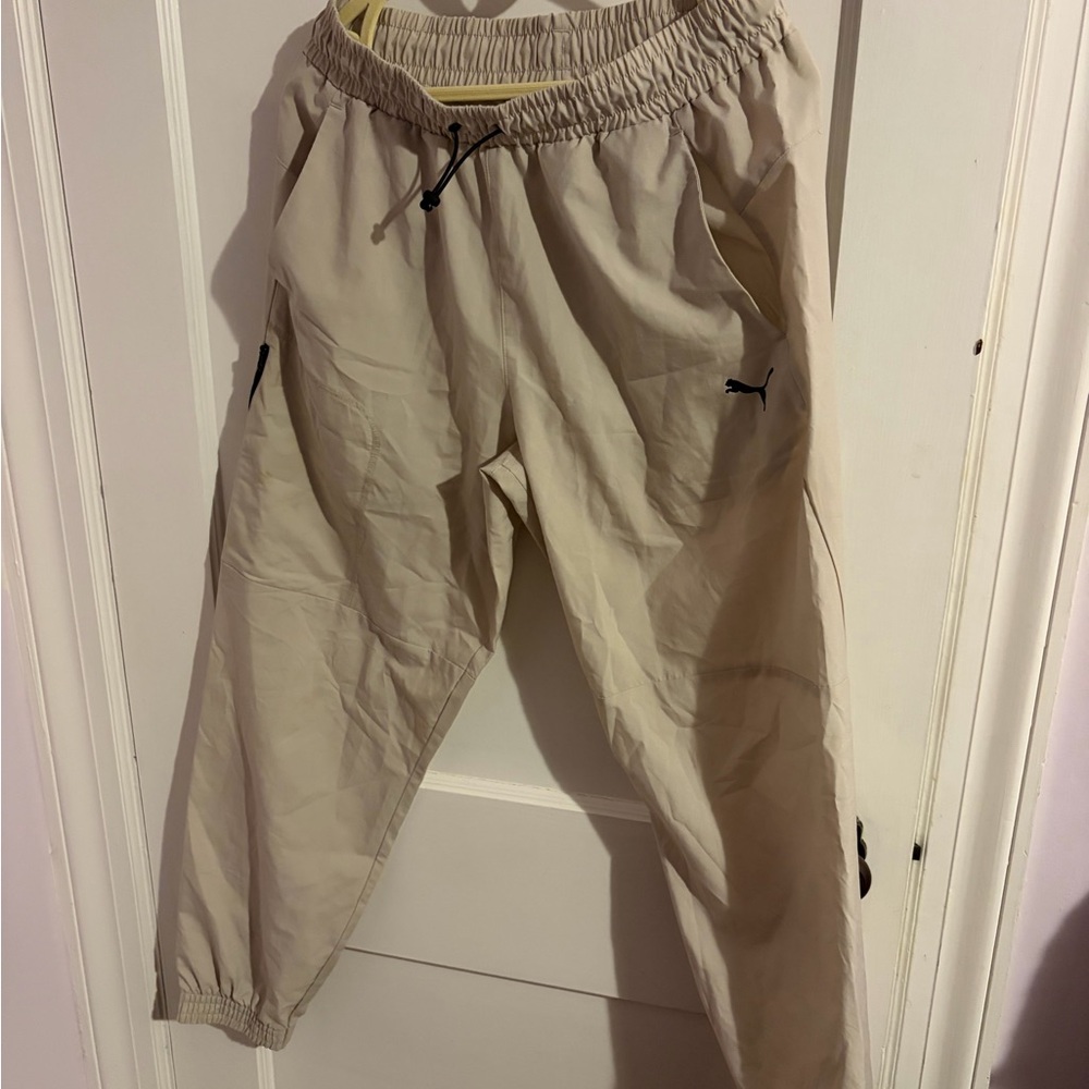 Puma Beige Men's Drawstring Joggers
